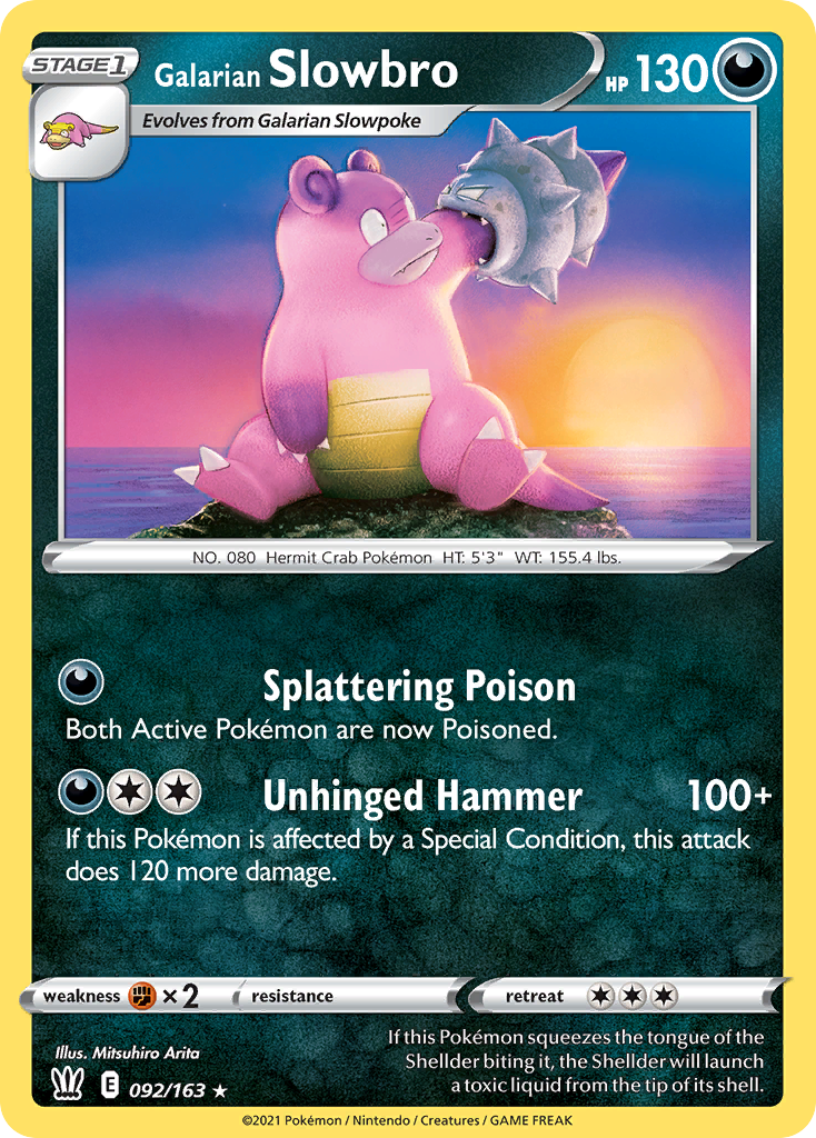 Galarian Slowbro (92/163) - Battle Styles Pokémon Card