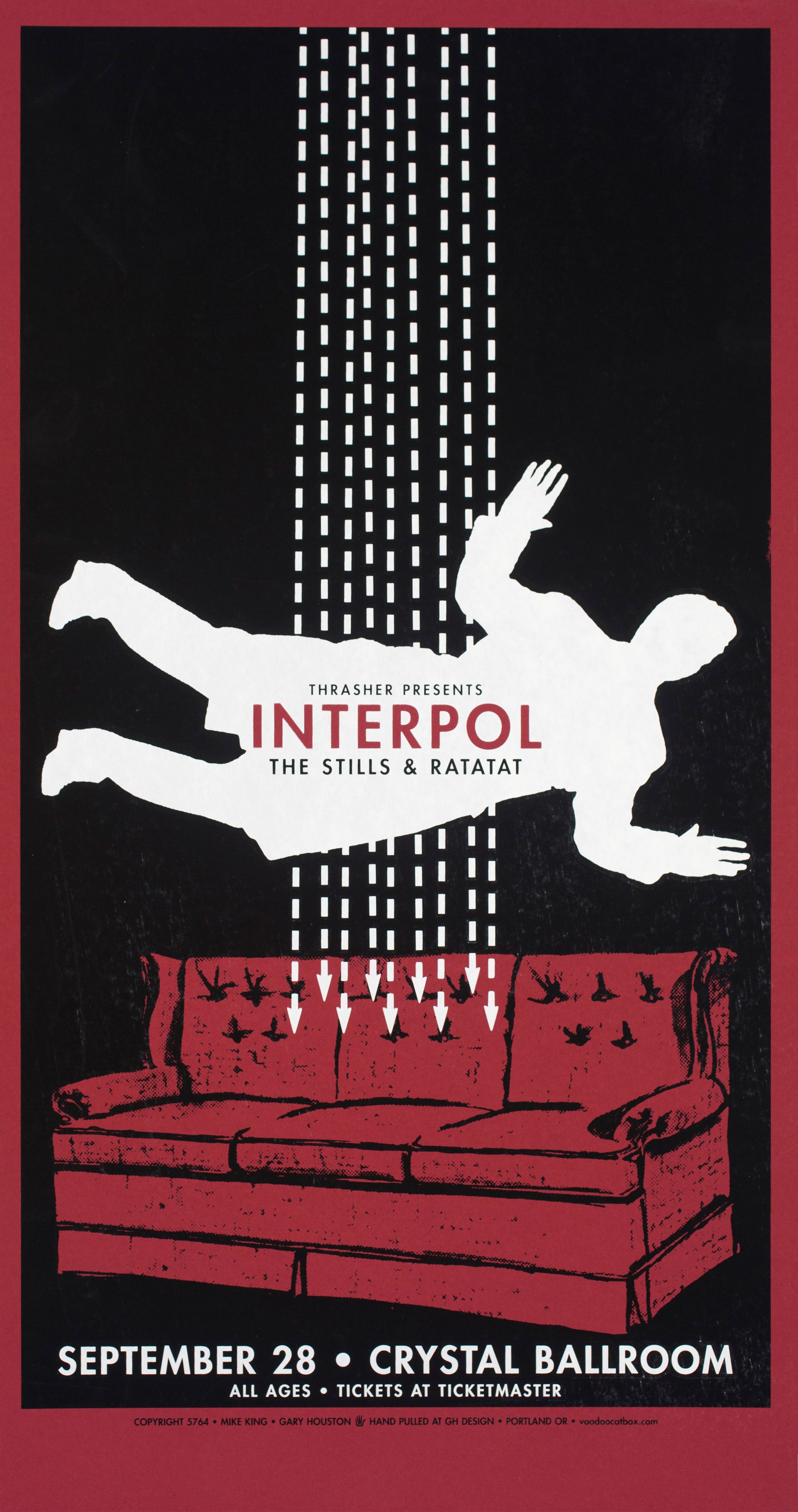 MXP-93.1 Interpol 2004 Crystal Ballroom  Sep 28 Concert Poster
