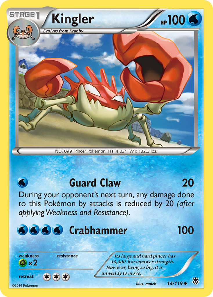 Kingler (14/119) - Phantom Forces Pokémon Card