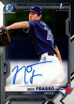 Nick Frasso 2021 Bowman Chrome - Prospect Autographs Baseball #CPA-NF Sports Card