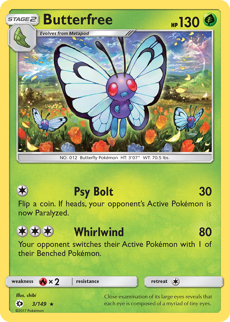 Butterfree (3/149) - Sun & Moon Pokémon Card