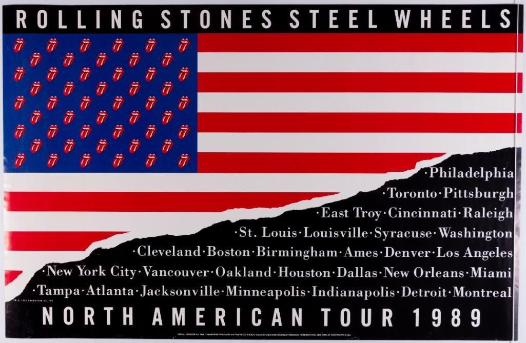 Rolling Stones US Steel Wheels Tour 1989 Concert Poster