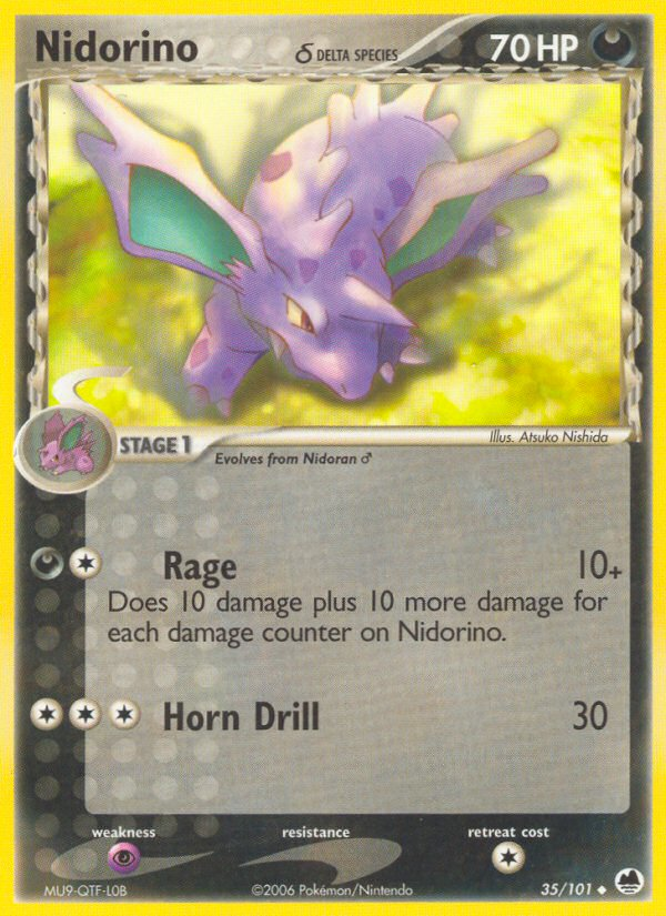 Nidorino δ (35/101) - Dragon Frontiers Pokémon Card