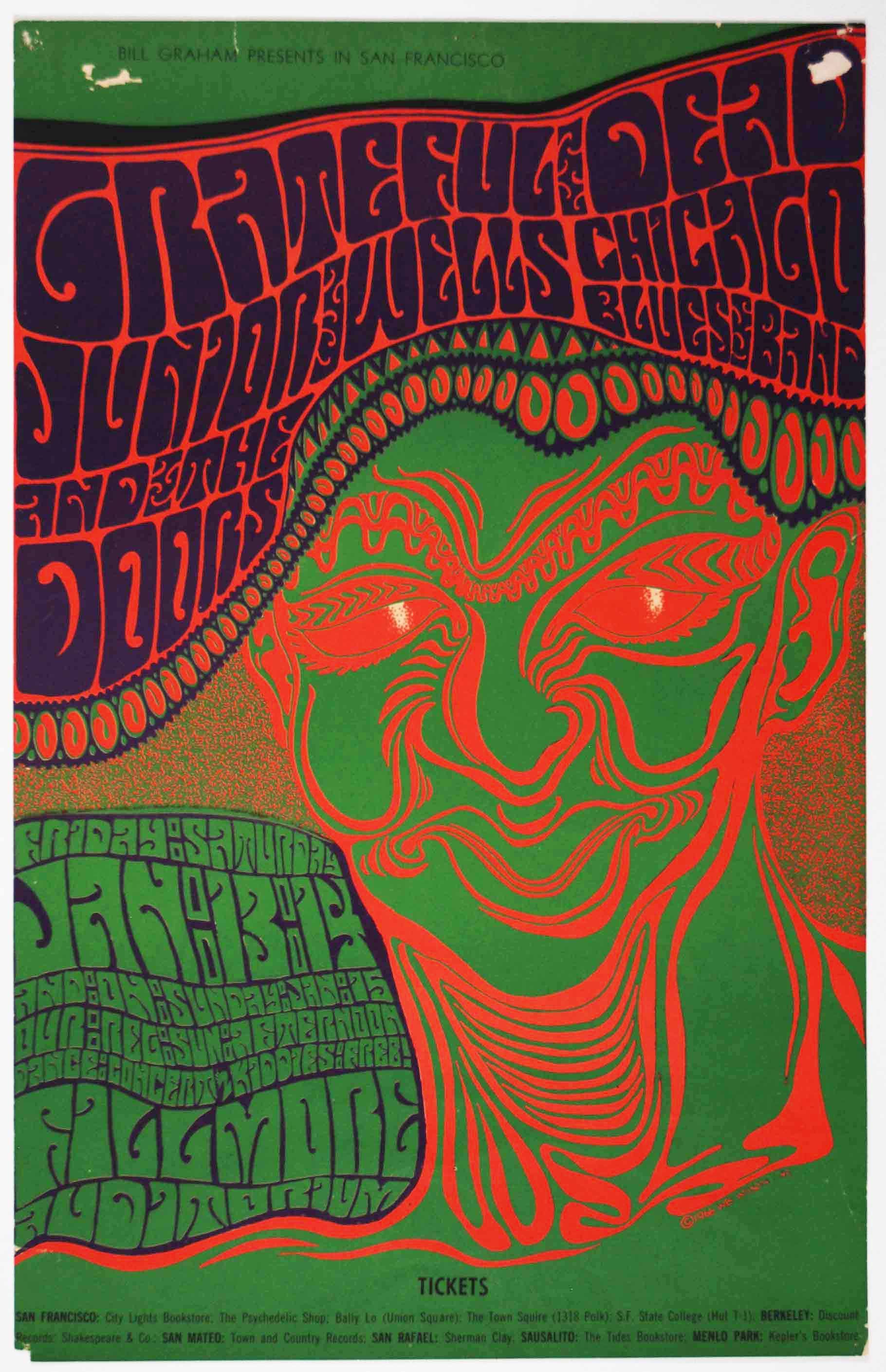 BG-45-OP-1 Grateful Dead & The Doors The Fillmore 1967 Concert Poster