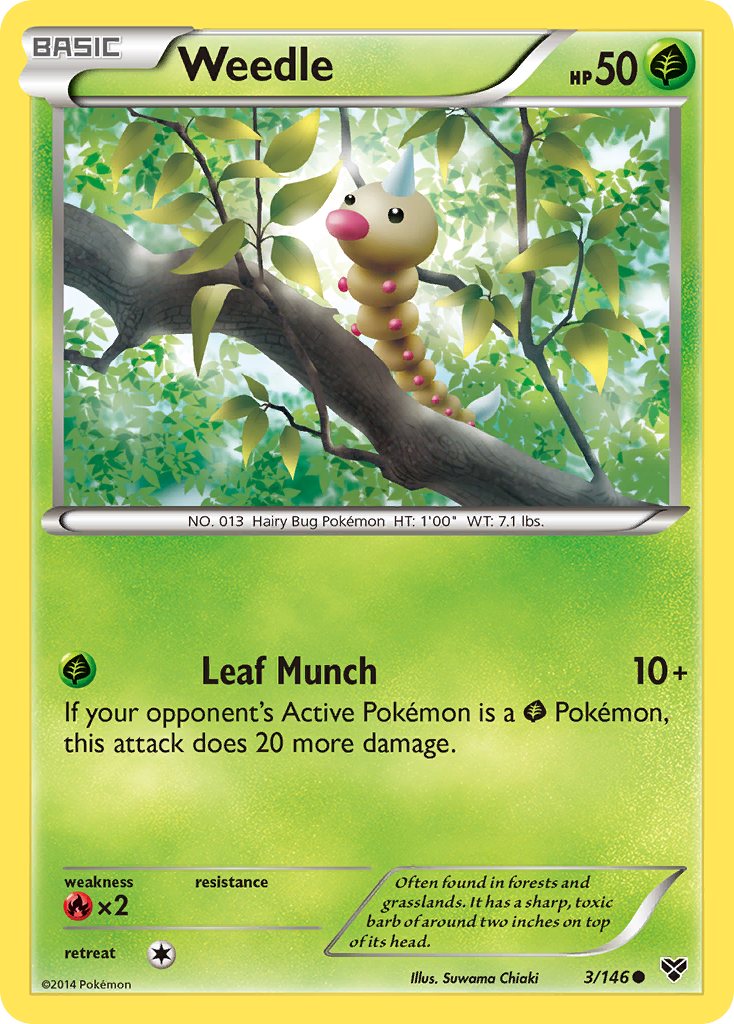 Weedle (3/146) - XY Pokémon Card