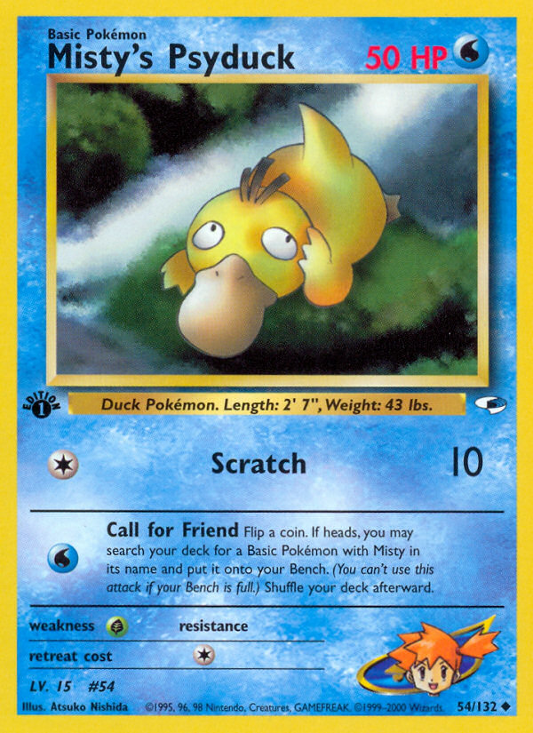 Misty's Psyduck (54/132) - Gym Heroes (1st Edition) Pokémon Card