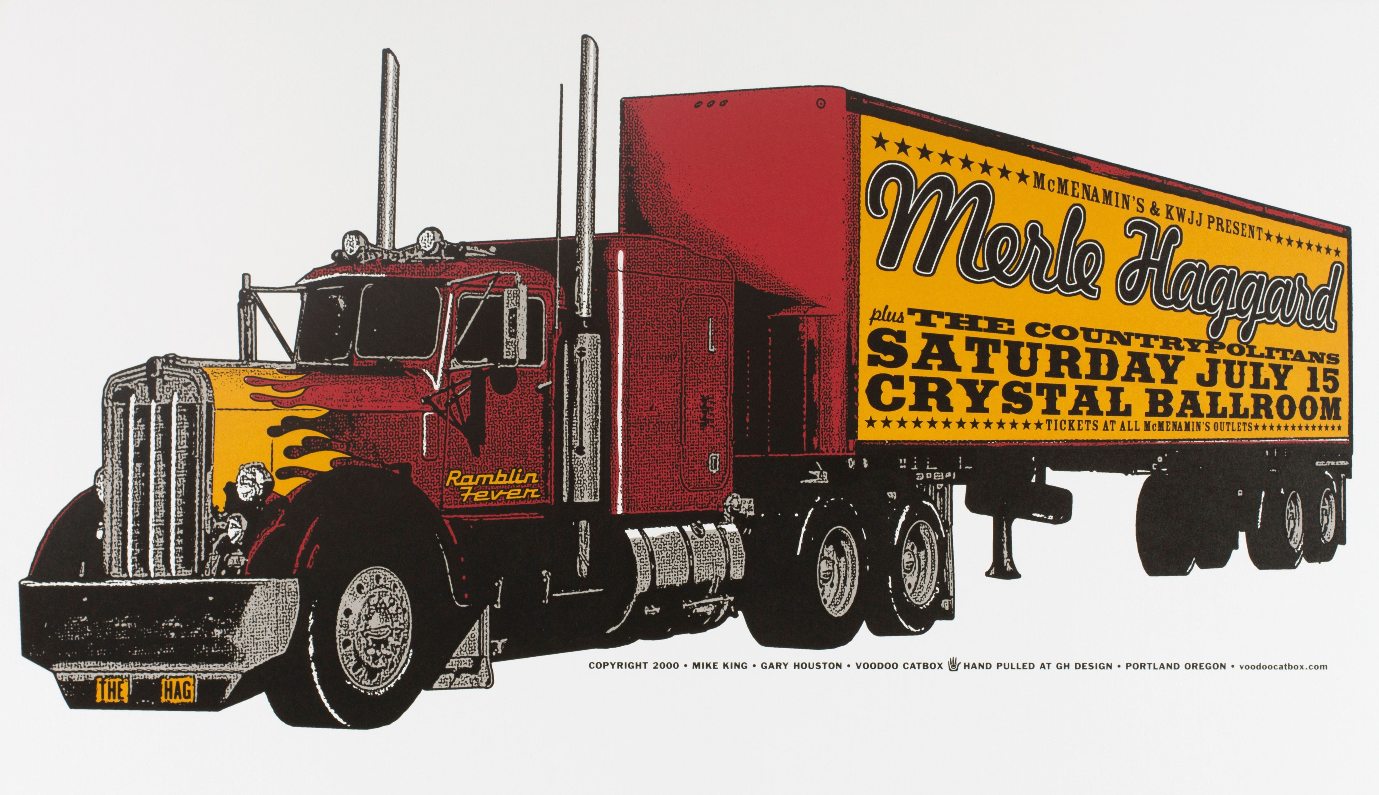 MXP-207.3 Merle Haggard Crystal Ballroom 2000 Concert Poster