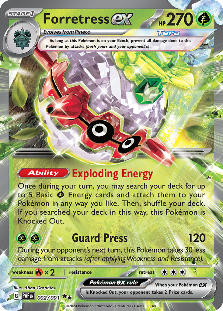 Forretress ex (2/91) - Paldean Fates Pokémon Card