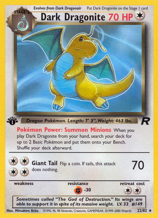 Dark Dragonite (22/82) - Team Rocket (1st Edition) Pokémon Card