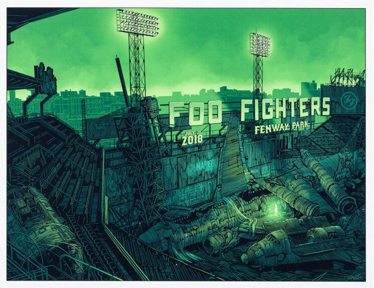 Foo Fighters Fenway Park 2018 Concert Poster