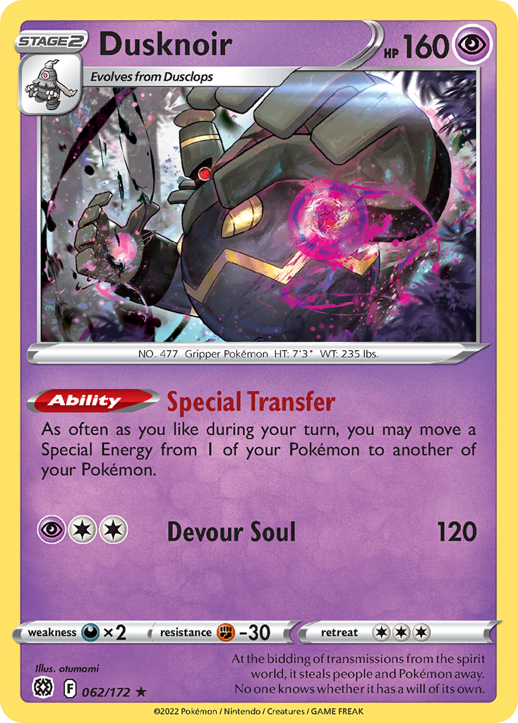 Dusknoir (62/172) - Brilliant Stars Pokémon Card