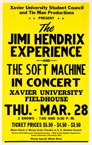 Jimi Hendrix Experience Xavier University Fieldhouse Cincinnati 1968