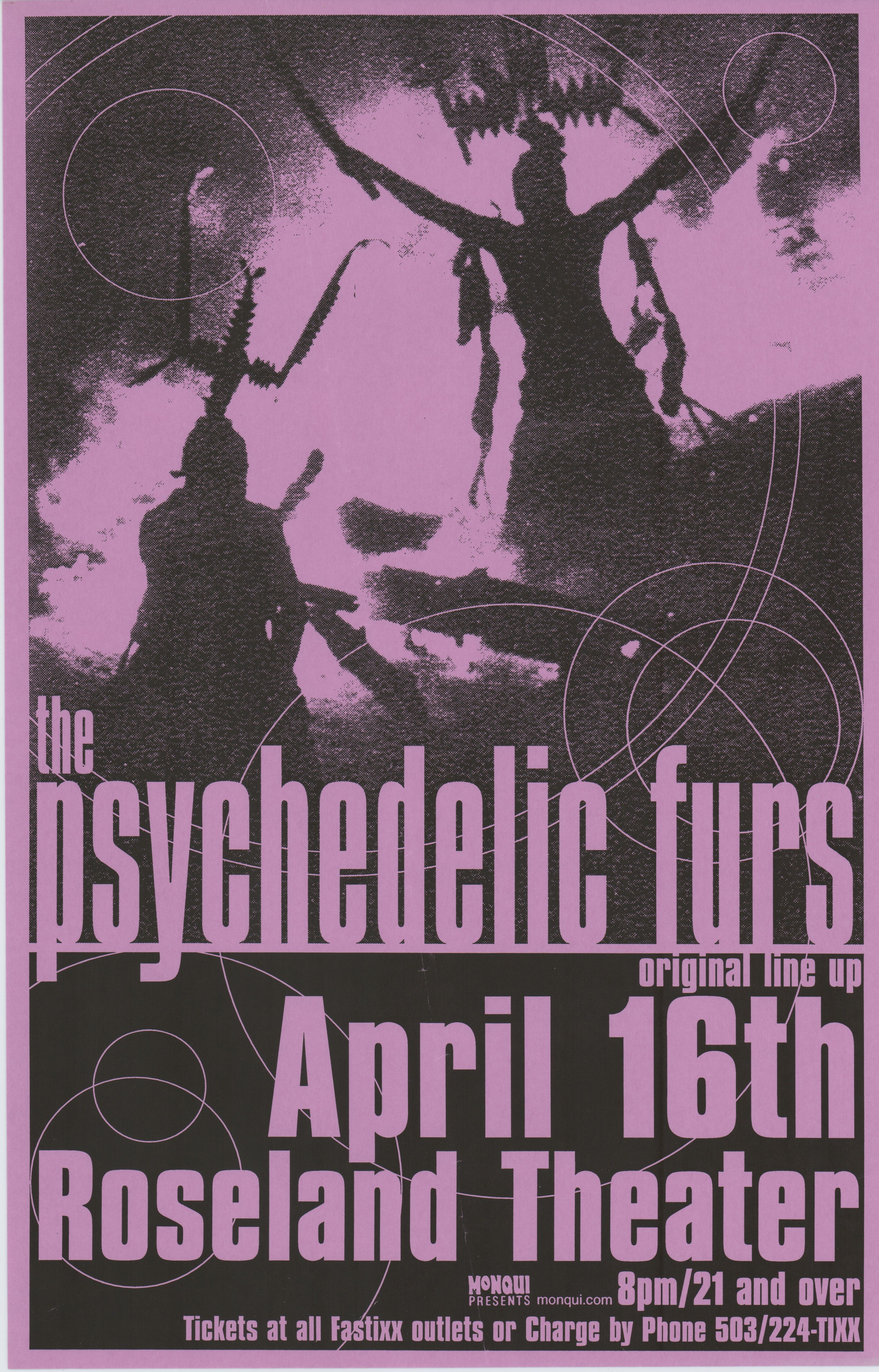 MXP-204.5 Psychedelic Furs 2001 Roseland Theater  Apr 16 Concert Poster