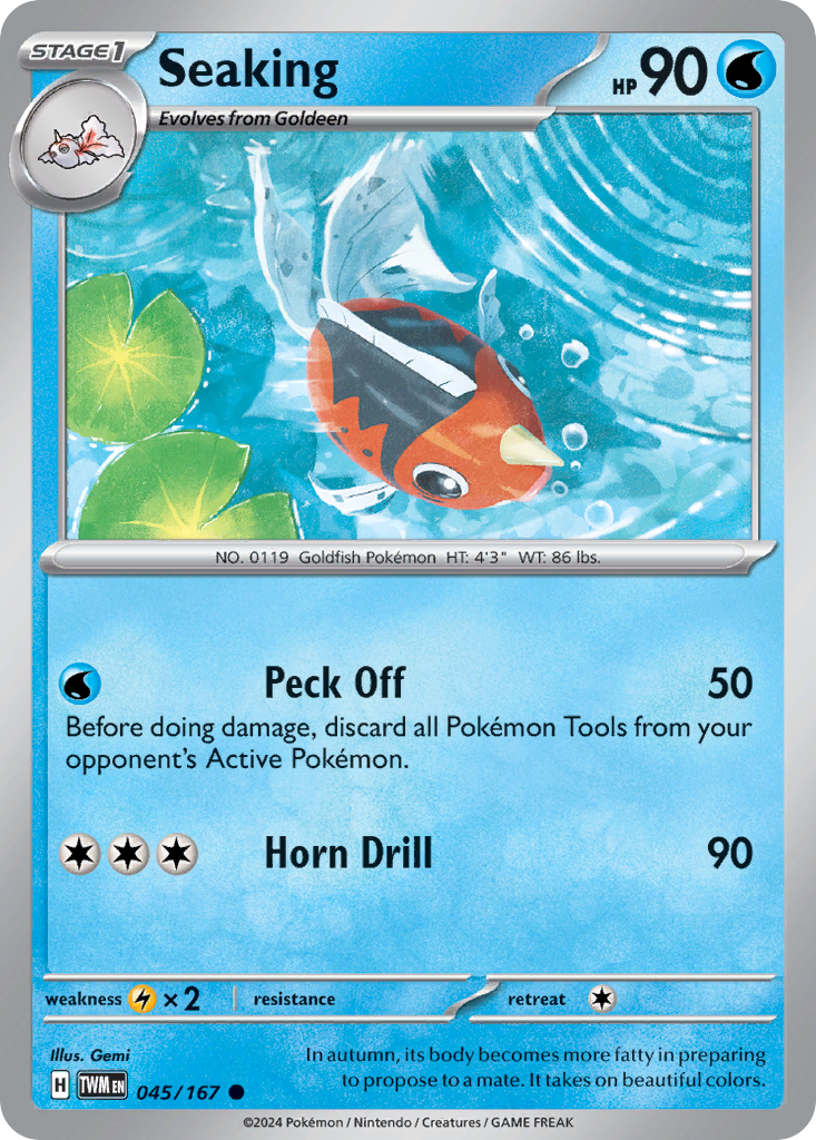 Seaking (45/167) - Twilight Masquerade Pokémon Card