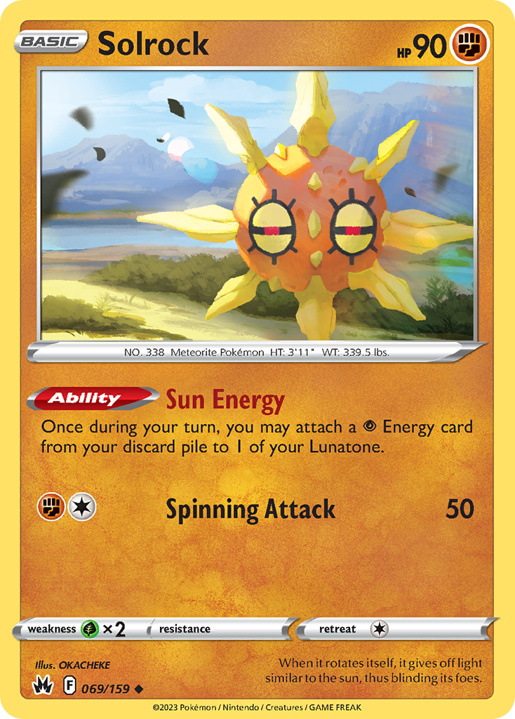 Solrock (69/159) - Crown Zenith Pokémon Card