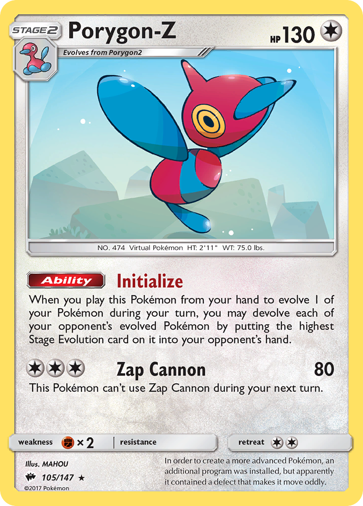 Porygon-Z (105/147) - Burning Shadows Pokémon Card