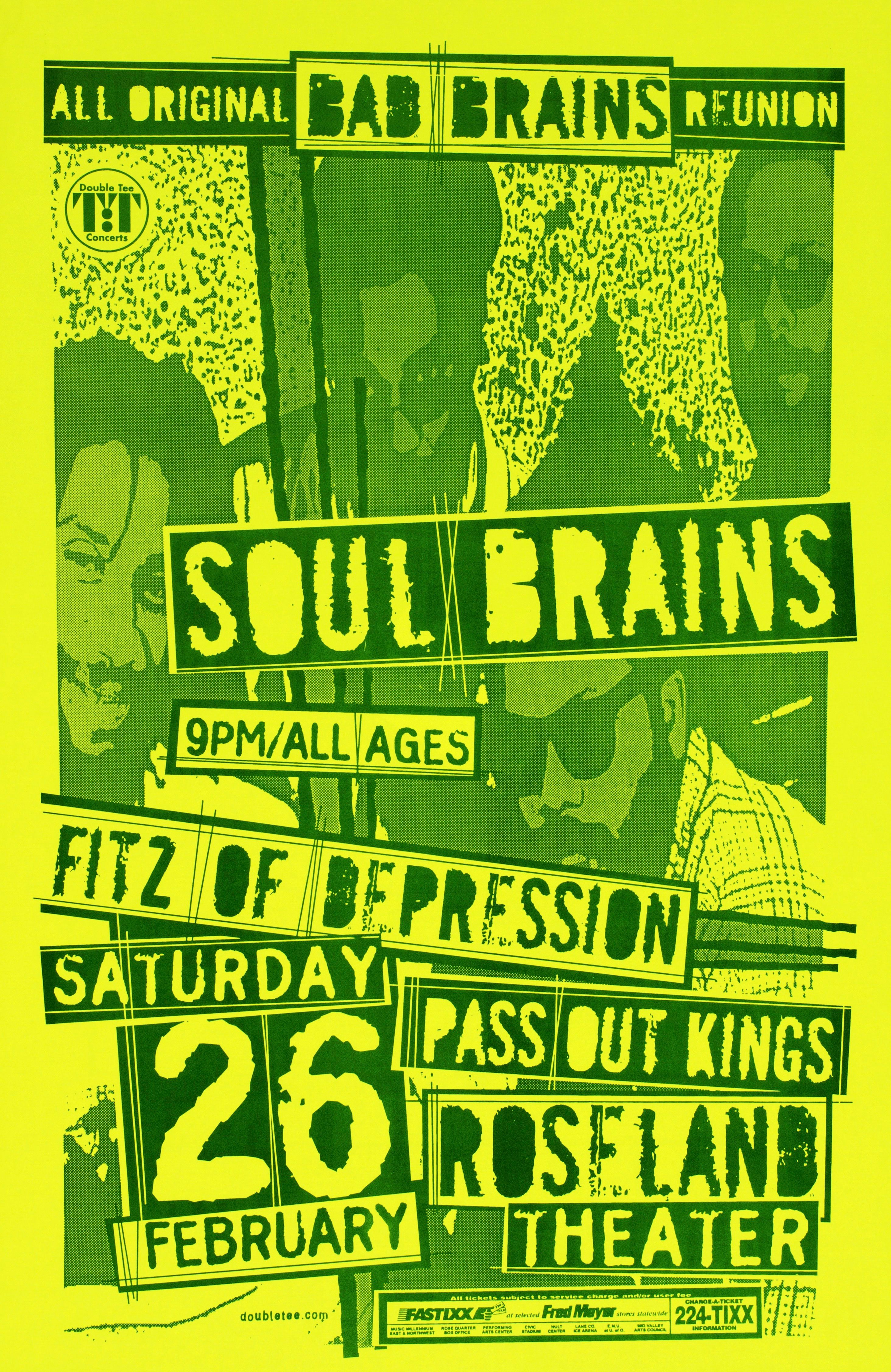 MXP-175.1 Soul Brains (Bad Brains) Roseland Theater 2000 Concert Poster