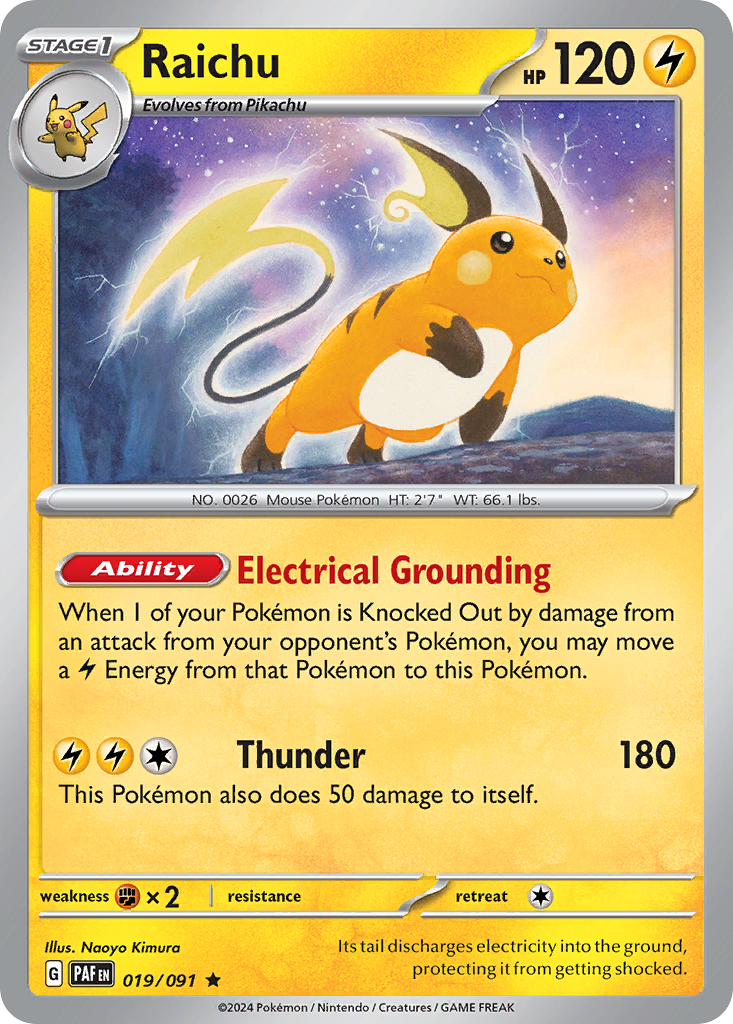 Raichu (19/91) - Paldean Fates Pokémon Card