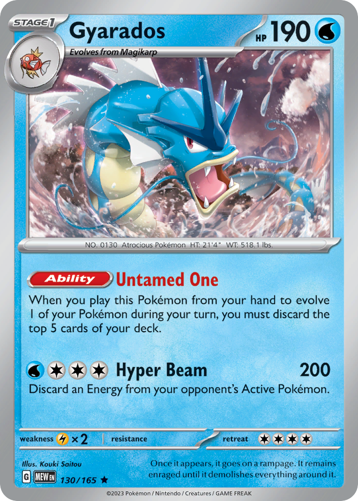 Gyarados (130/165) - 151 Pokémon Card