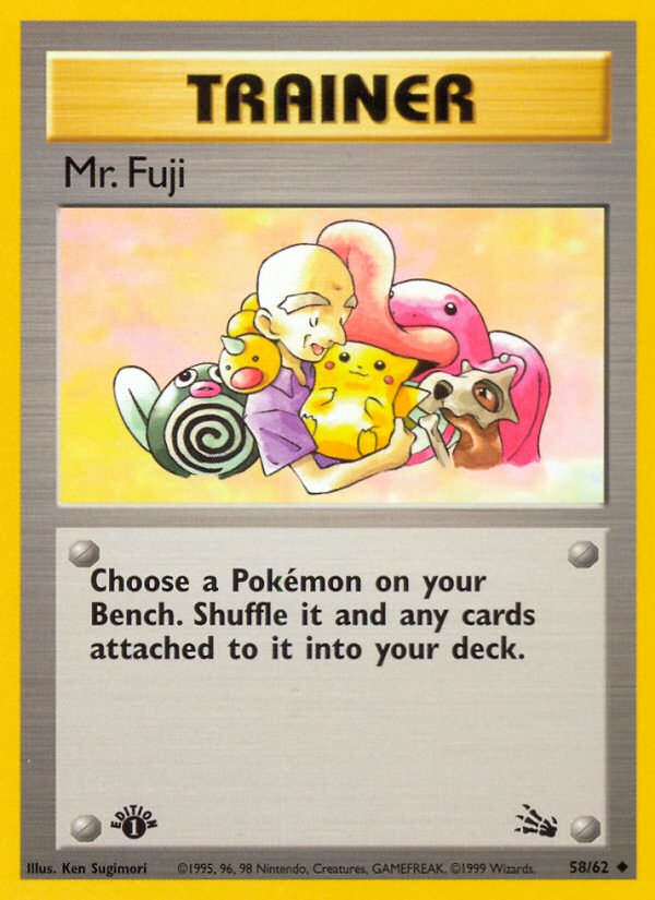 Mr. Fuji (Trainer) (58/62) - Fossil (1st Edition) Pokémon Card