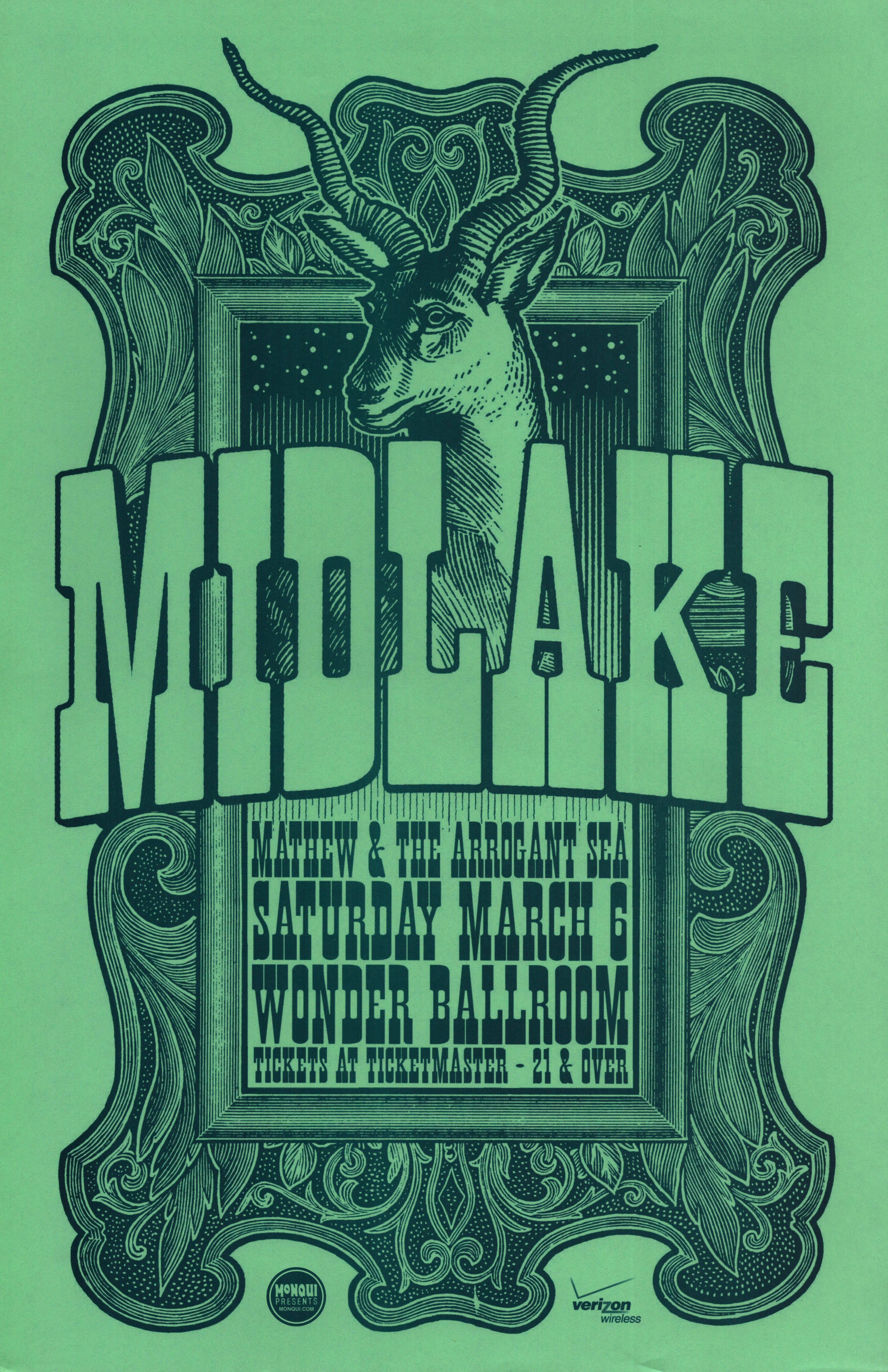 MXP-146.4 Midlake Wonder Ballroom 2010 Concert Poster