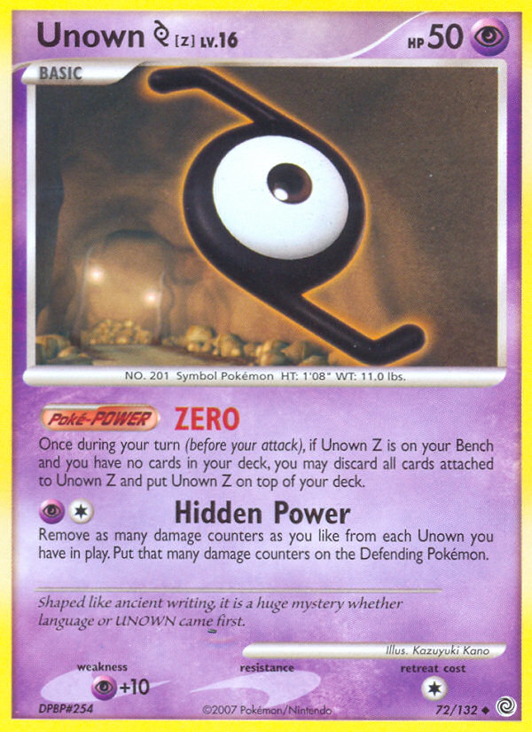 Unown [Z] (72/132) - Secret Wonders Pokémon Card