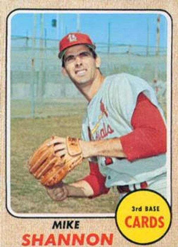 1968 TOPPS BASEBALL MIKE SHANNON CARD #445 ST. LOUIS CARDINALS BASEBALL CARD