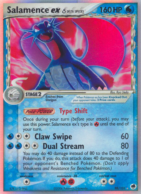 Salamence ex δ ex (98/101) - Dragon Frontiers Pokémon Card