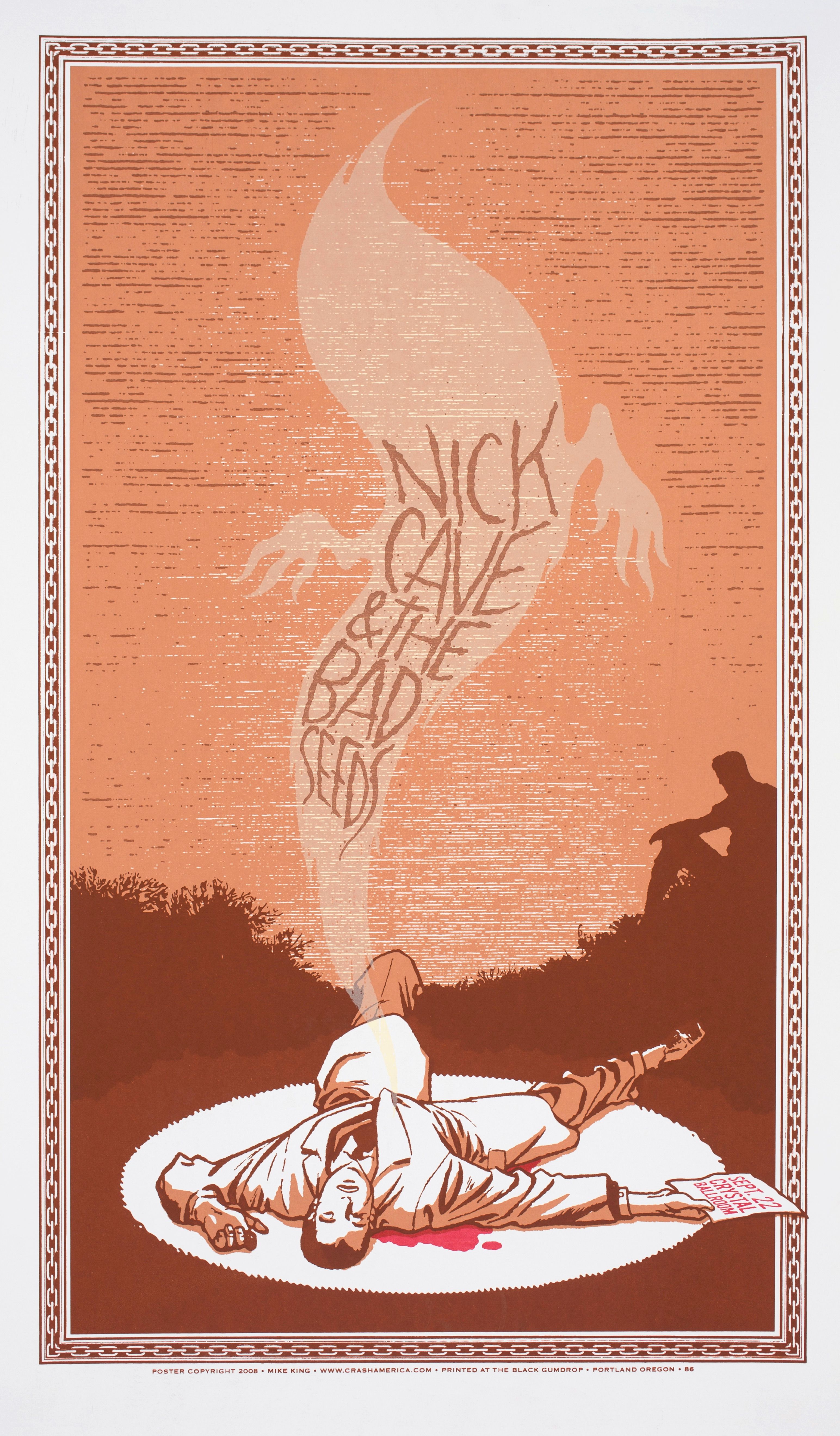 MXP-230.1 Nick Cave & The Bad Seeds 2008 Crystal Ballroom  Sep 22 Concert Poster