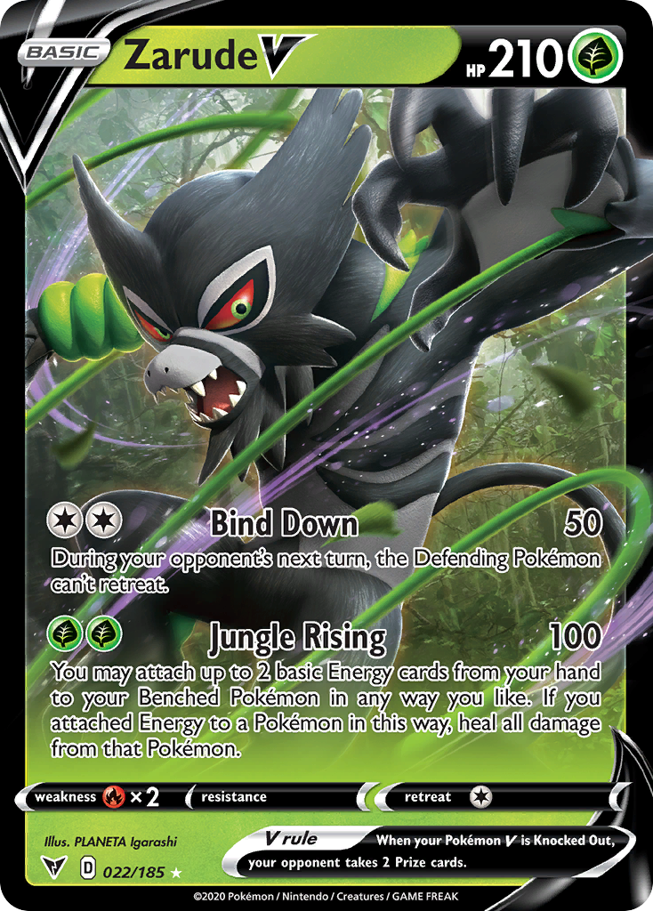 Zarude V (22/185) - Vivid Voltage Pokémon Card