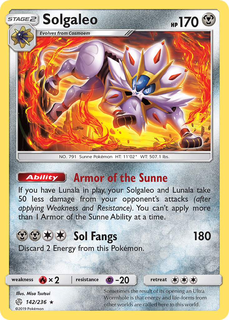 Solgaleo (142/236) - Cosmic Eclipse Pokémon Card