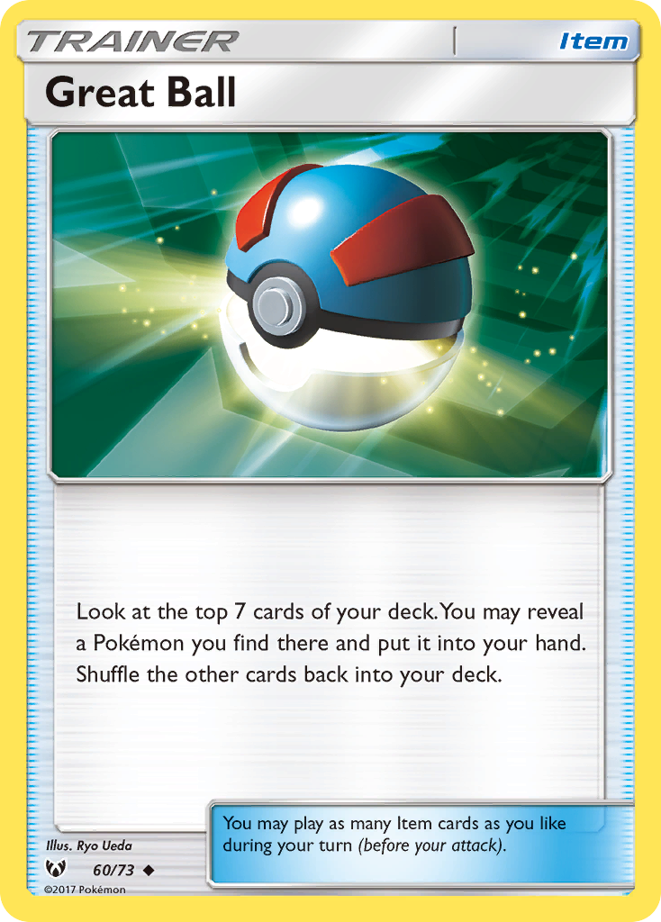 Great Ball (Trainer: Item) (60/73) - Shining Legends Pokémon Card