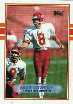 Nick Lowery 1989 Topps #358 Sports Card