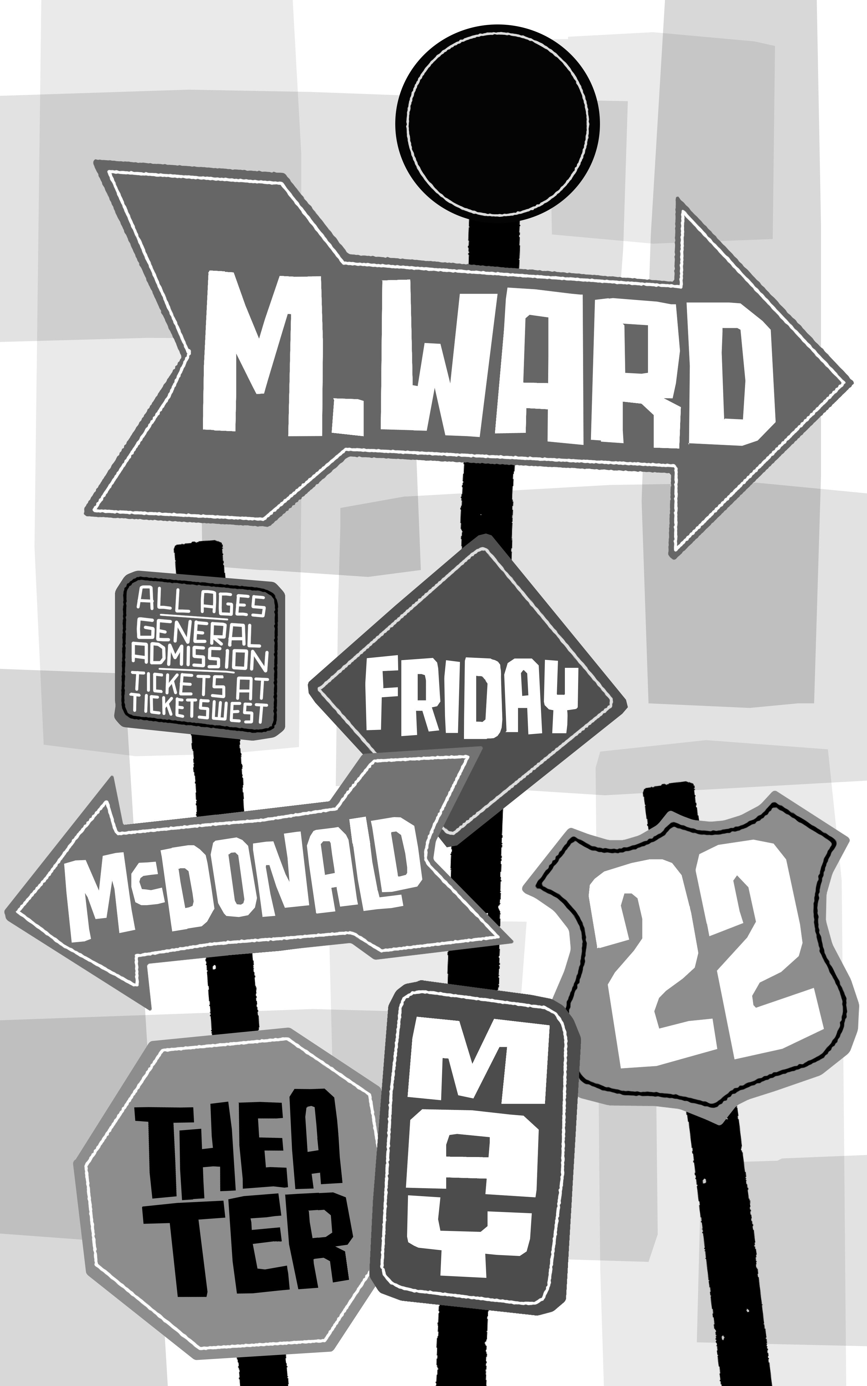 MXP-150.12 M.ward 2009 Mcdonald Theater  May 22 Concert Poster