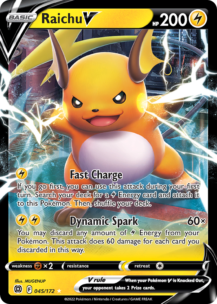 Raichu V (45/172) - Brilliant Stars Pokémon Card