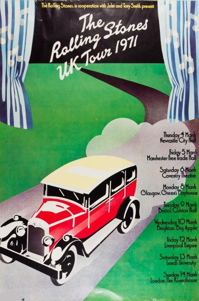 Rolling Stones UK Tour 1971 Concert Poster