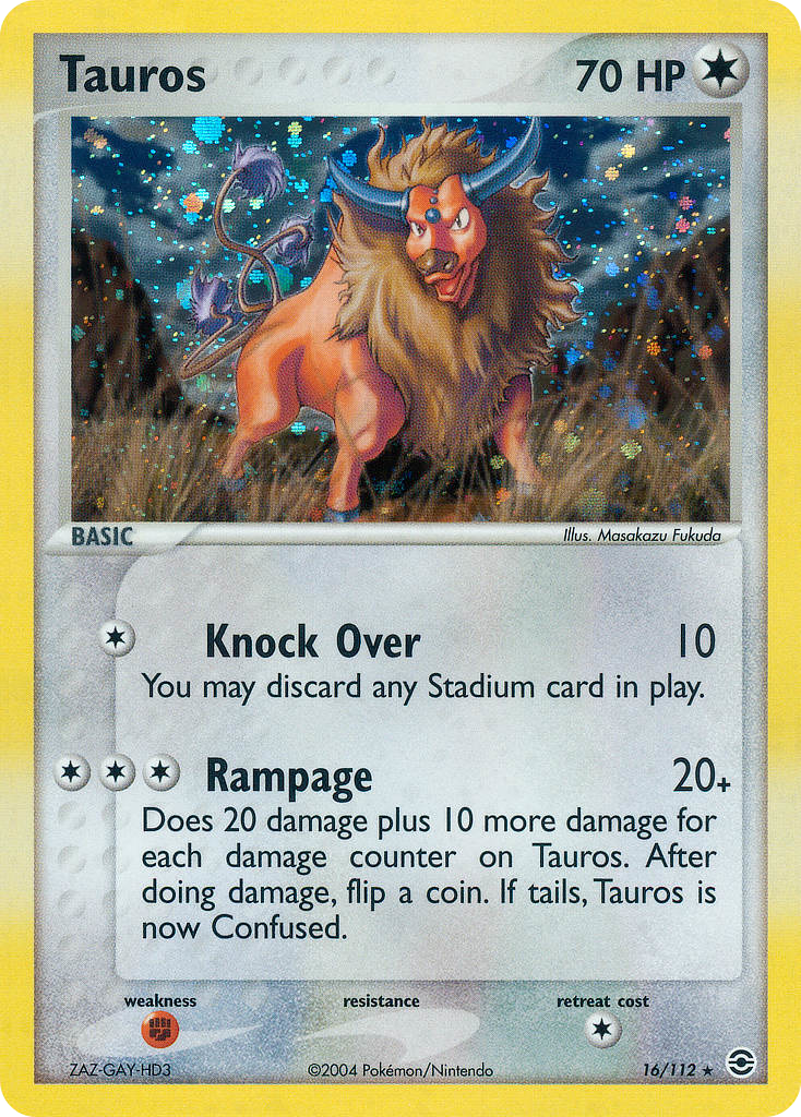 Tauros (16/112) - FireRed & LeafGreen Pokémon Card