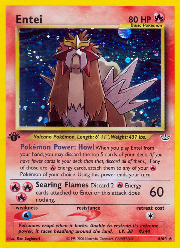 Entei (6/64) - Neo Revelation Pokémon Card