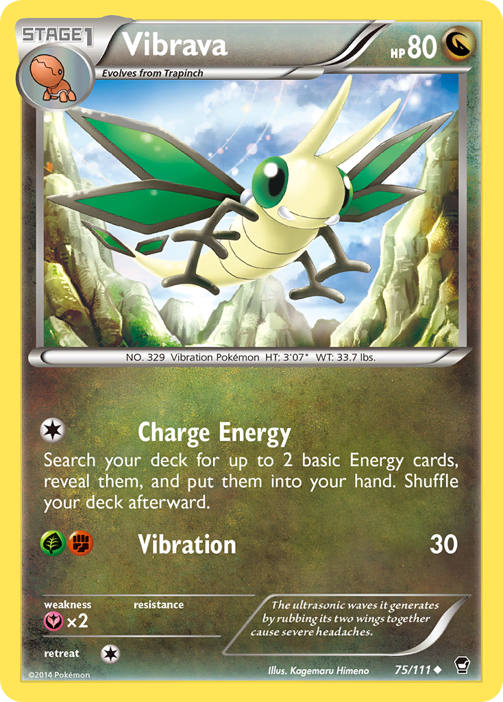 Vibrava (75/111) - Furious Fists Pokémon Card