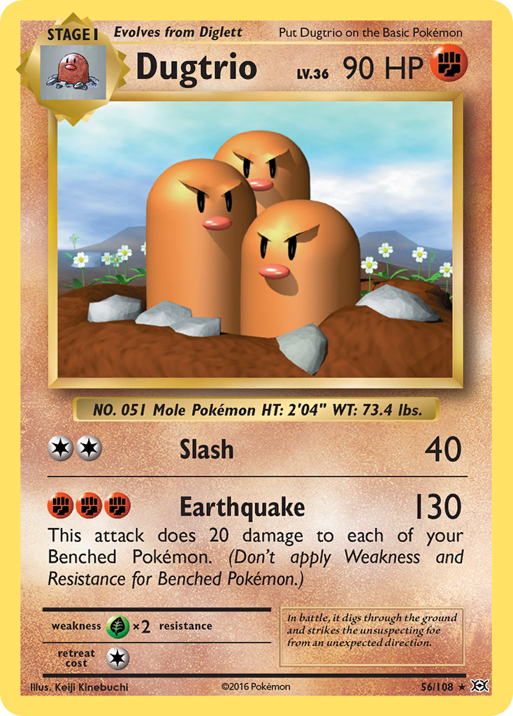 Dugtrio (56/108) - Evolutions Pokémon Card