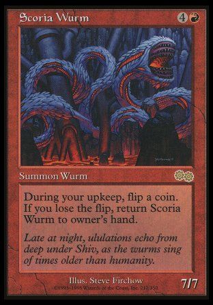 Scoria Wurm (Urza's Saga) Trading Card