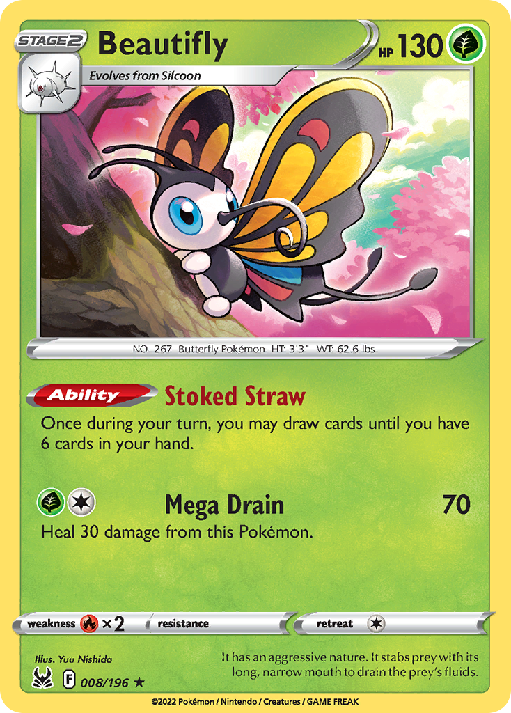 Beautifly (8/196) - Lost Origin Pokémon Card