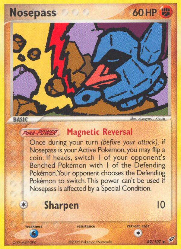 Nosepass (42/107) - Deoxys Pokémon Card