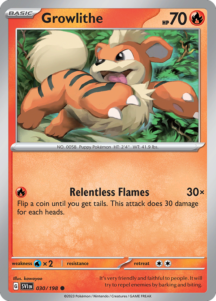 Growlithe (30/198) - Scarlet & Violet Pokémon Card