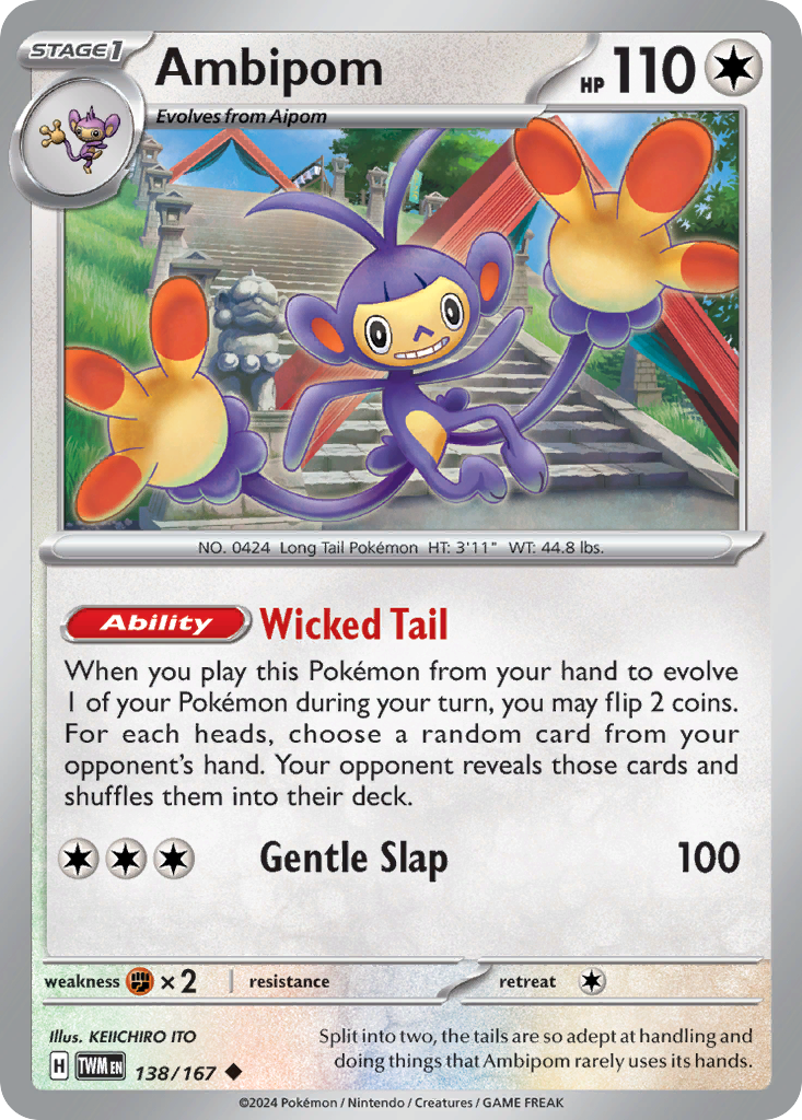 Ambipom (138/167) - Twilight Masquerade Pokémon Card