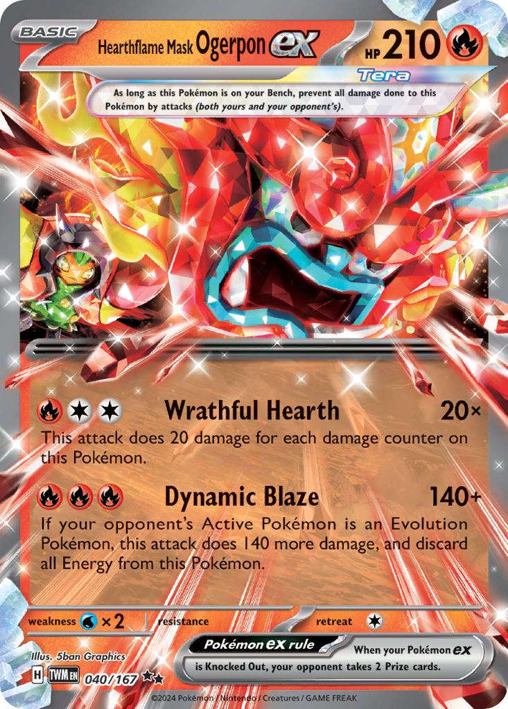 Hearthflame Mask Ogerpon ex (40/167) - Twilight Masquerade Pokémon Card