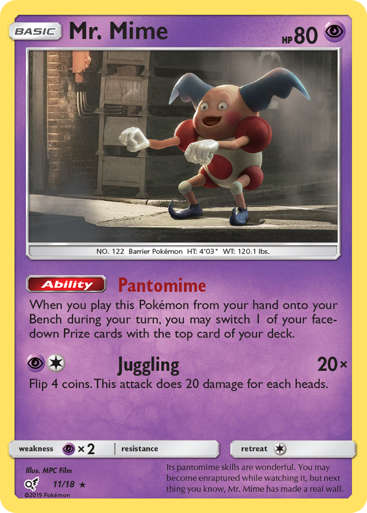 Mr. Mime (11/18) - Detective Pikachu Pokémon Card