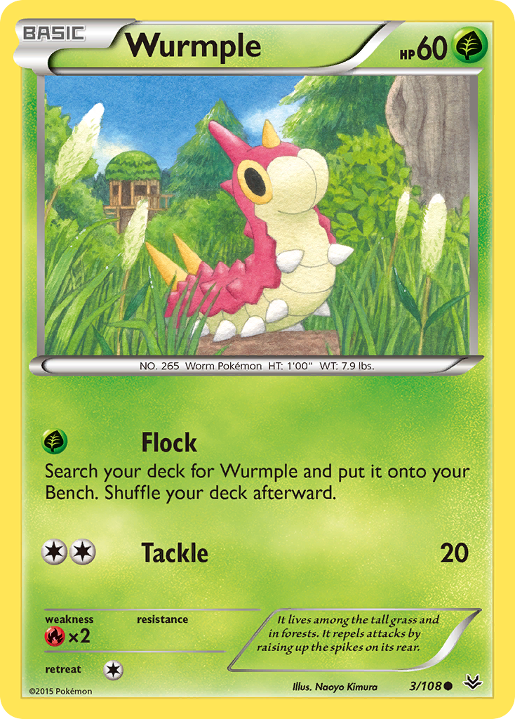 Wurmple (3/108) - Roaring Skies Pokémon Card