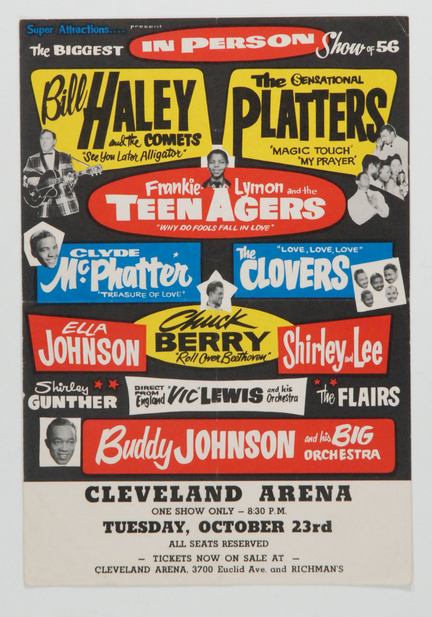 Bill Haley & Chuck Berry Cleveland Arena HANDBILL 1956 Concert Poster