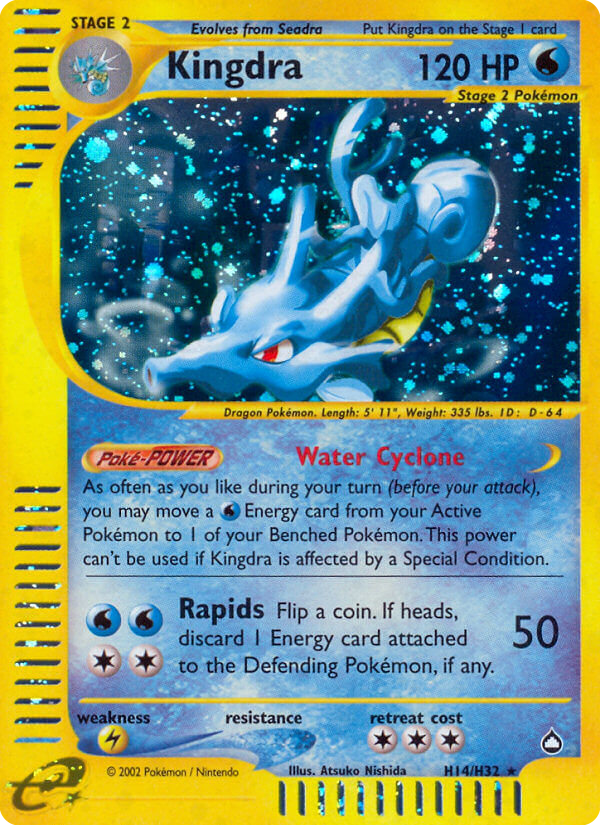 Kingdra (H14) - Aquapolis Pokémon Card